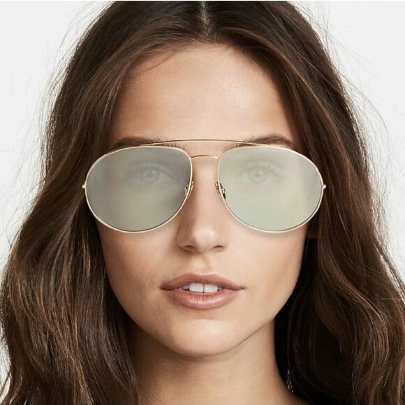 VICTORIA BECKHAM Rounded Metal Aviator SUNGLASSES MSRP$395 Handmade in ITALY main image 5